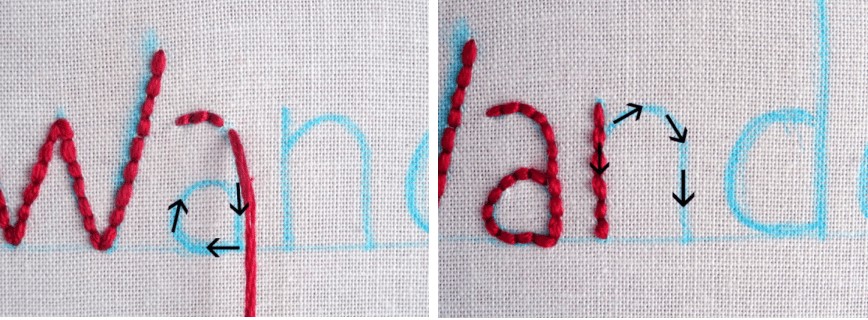 sewing letters by hand tutorial